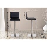 thumbnail of Set di 2 sgabelli da bar Limon con rivestimento in similpelle nero/acciaio inossidabile
