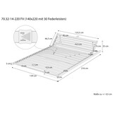 thumbnail of 70.32-14-220 FV Federholzrahmen Lattenrost 140x220 cm Kopfteil verstellbar140 x 220