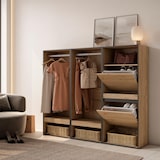 thumbnail of Roupeiro aberto, Guarda-roupa,Armário aberto, 180x35x145cm, Para quarto, dormitório, Sapateira, Estilo moderno, Carvalho _ 436_4