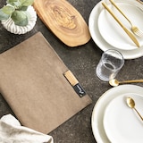 thumbnail of Securit® Capa de Menu A4 "Nature" - Castanho - Fibra natural - 4 vistas