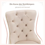 thumbnail of Merax Silla de Comedor Juego de 4 Sillas de Salón 4 Piezas Silla tapizada Patas de Apoyo de Acero Inoxidable Chapado en Oro Terciopelo Beige