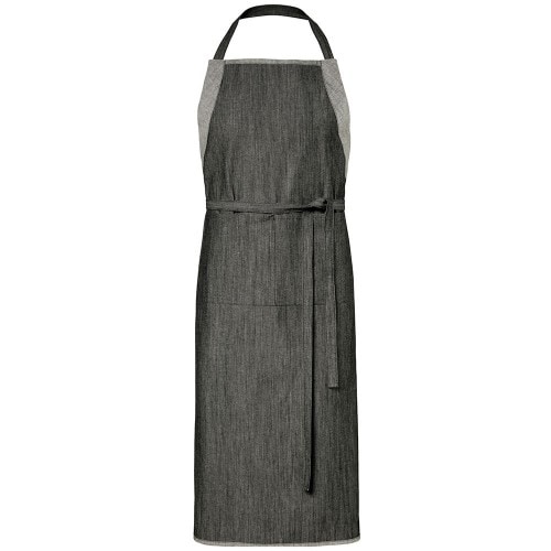 129 - Jeans-Latzschürze B 100 x L 75cm : black denim 100% Baumwolle 180 g/m² (Jeans)