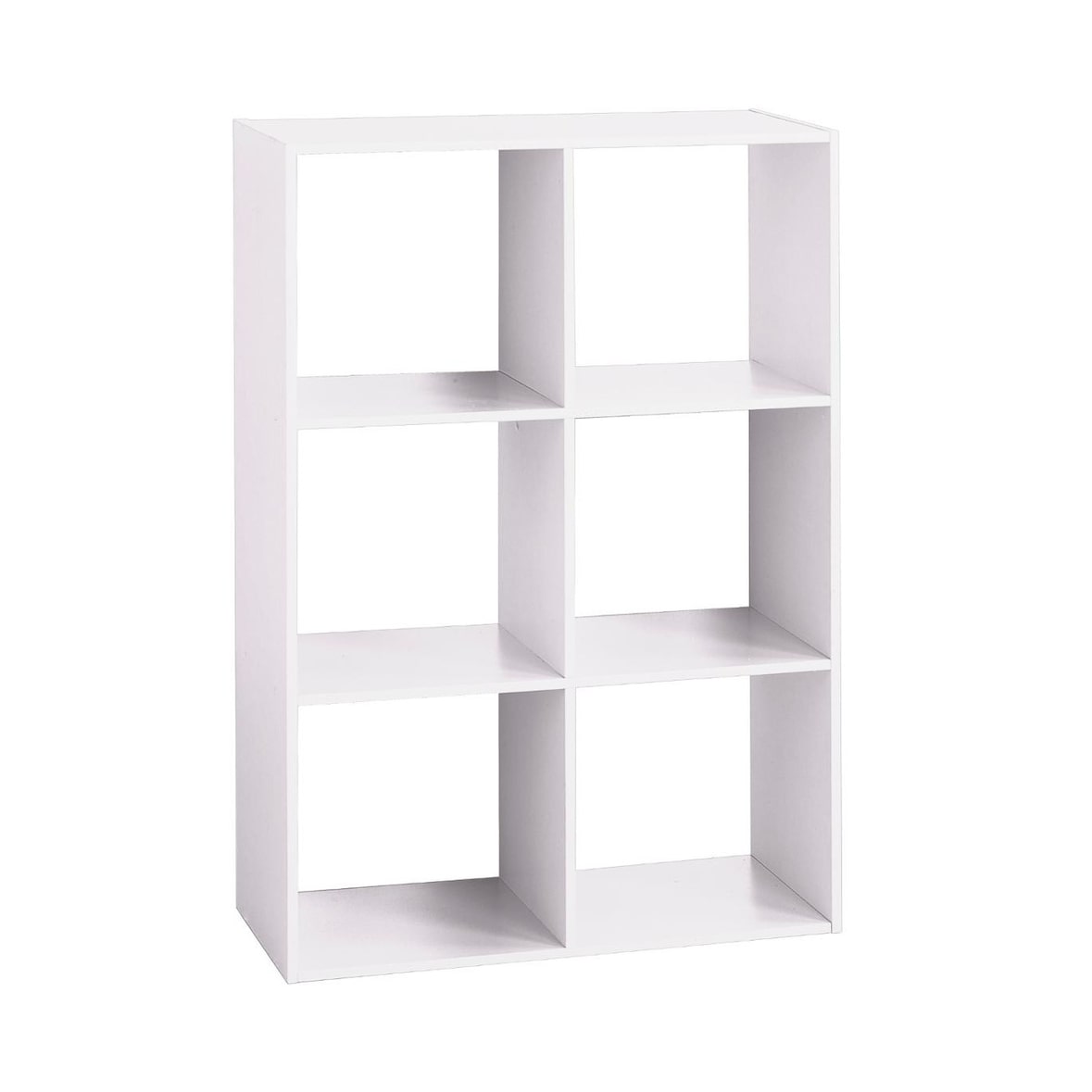Meuble Étagère 6 cases de rangement Blanc H 100.5 cm