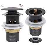 thumbnail of vidaXL Afvoer pop-up met overloop 6,4x6,4x9,1 cm grijs