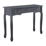 thumbnail of Helloshop26 - Mesa de consola para hall de entrada ou sala de estar com 3 gavetas MDF pés de pinho 100 cm cinza escuro 03_0004178