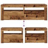 thumbnail of Tables de chevet 2 pcs avec LED vieux bois 60x35x40 cm