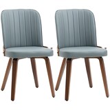 thumbnail of HOMCOM Juego de 2 Sillas de Comedor Modernas Sillas de Cocina con Asiento Tapizado en PU Cuero y Patas de Madera Carga 120 kg 47,5x55x85 cm Gris
