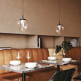 thumbnail of Zafferano Bilia LED-Pendelleuchte aus mundgeblasenem Borosilikatglas in Weiß, 8W, 230V, sandgestrahlt, Durchmesser 18 cm, Höhe bis 324 cm verstellbar