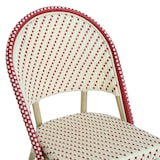 thumbnail of Chaise de terrasse bistrot parisien en aluminium et rotin rouge
