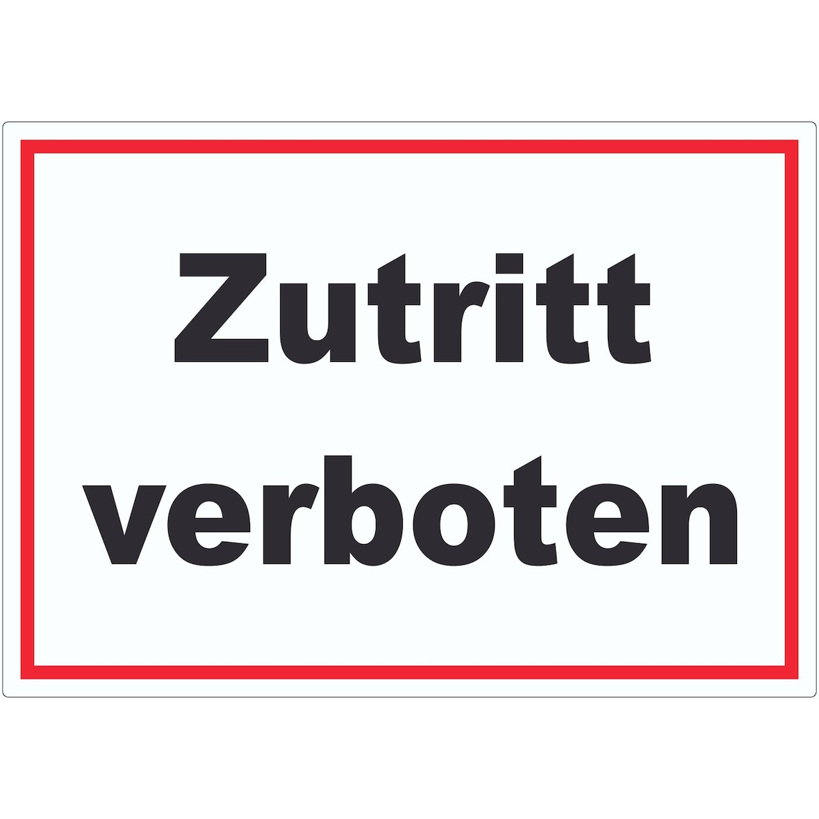 Zutritt verboten Aufkleber schwarz-weiß-rot A2 (420x594mm)