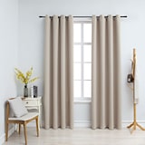 thumbnail of vidaXL Verduisterende gordijnen met metalen oogjes 2 st. Beige 140x245 cm