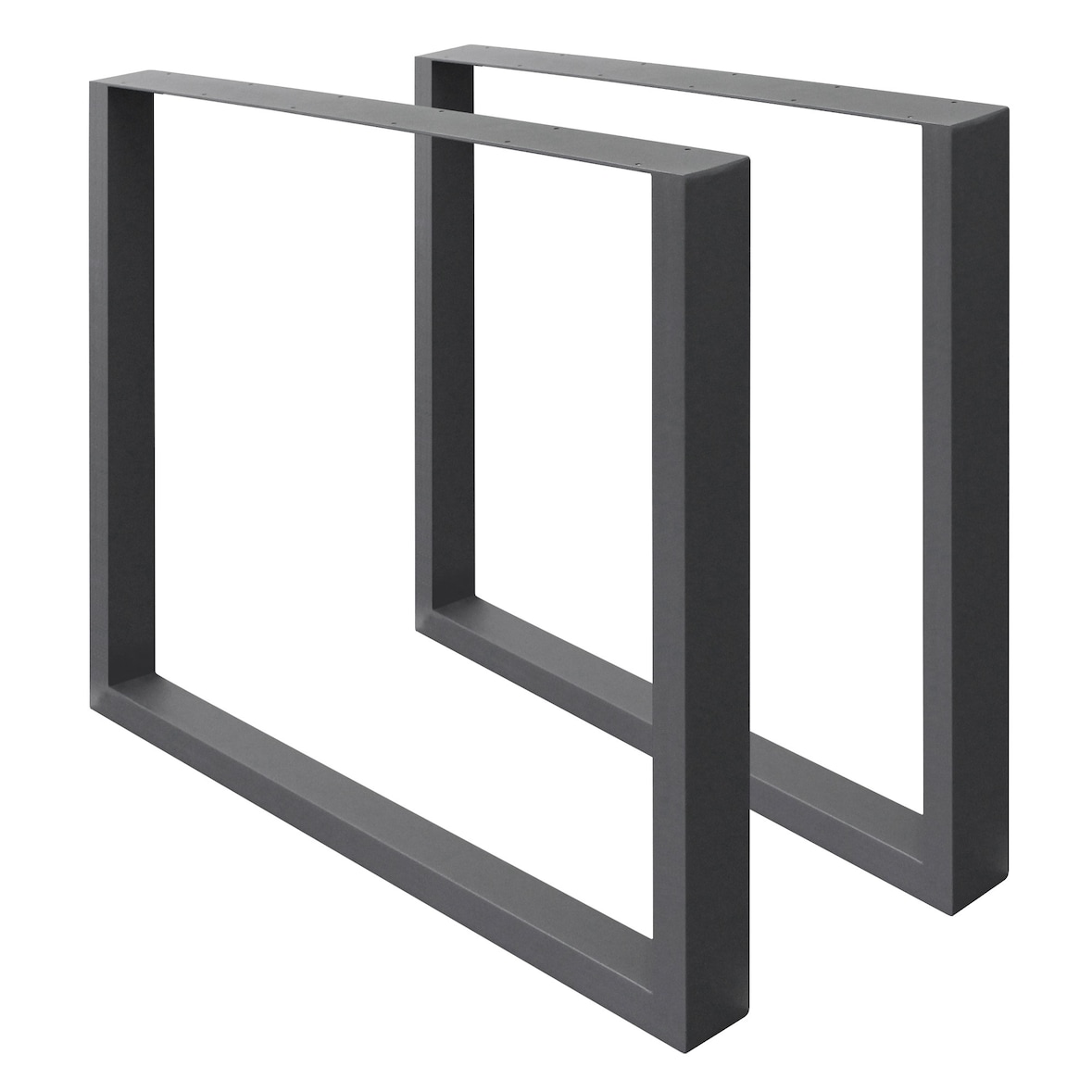 ECD Germany Tischbeine 2er Set 70x72 cm Anthrazit | Vierkantprofil Stahl, pulverbeschichtet, Industrial Tischkufen Esstisch DIY