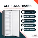 thumbnail of homeX Gefrierschrank No Frost, Tiefkühlschrank groß - 204 Liter, 4-Sterne Gefrieren, Super-Frost-Funktion, FSN2041E-S