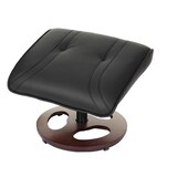 thumbnail of Relaxfauteuil HWC-C46, TV-fauteuil fauteuil met kruk, kunstleer ~ zwart