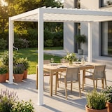 thumbnail of BS COM Pergola bioclimatica in alluminio con lamelle orientabili manuali 2x3 m 200x300x250 cm Bianco