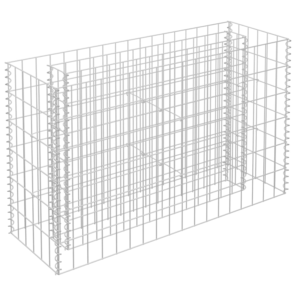Helloshop26 - Jardinière lit surélevé plantes fleurs jardin à gabion acier galvanisé 90 x 30 x 60 cm 02_0001314