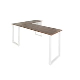 thumbnail of Eckschreibtisch / Schreibtisch / Computertisch WORKSPACE BASIC I 165 x 120 cm walnuss / weiß hjh OFF