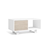 thumbnail of Mesa de café com portas, sala de jantar, modelo WIND, cor Branco e Carvalho, 92x50x45cm. _ MESAWINDBLROTALB