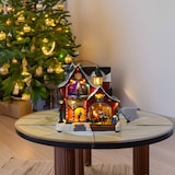 thumbnail of WellHome - Weihnachtsdekoration „Santa's Workshop“ mit 31 LED-Lichtern und Musik, 26,5 x 16,5 x 27,5 cm