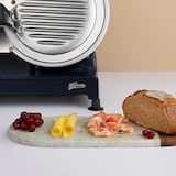 thumbnail of H.Koenig Elektrischer Alleschneider MSX256, professionell, Schnitt 0-12 mm, italienische Klinge 25 cm, eingebauter Schärfer, 282 rpm, Nachtblau