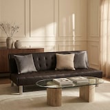 thumbnail of Divano letto clic clac 2 posti in similpelle reclinabile design moderno Elly - Marrone-DL80005PUM