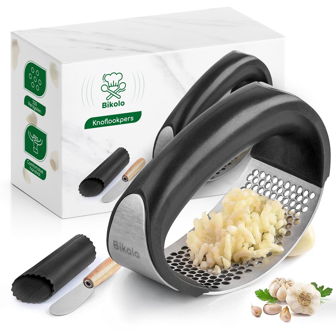 Bikolo® Knoflookpers RVS - Knoflookpersen - Lookpers