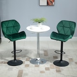 thumbnail of HOMCOM Set 2 Sgabelli da Bar Altezza Regolabile in Velluto Verde