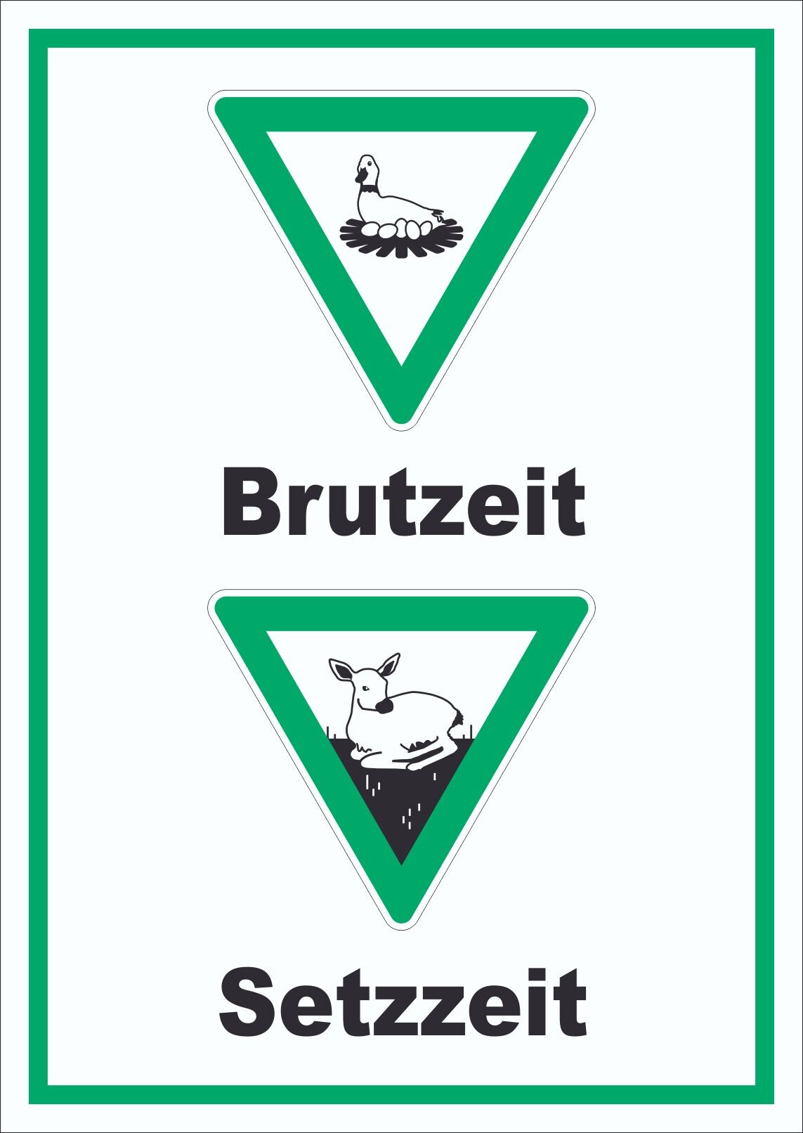 Brut- und Setzzeit hochkant Schild A0 (841x1189mm)