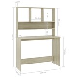 thumbnail of vidaXL Schreibtisch mit Regalen Sonoma-Eiche 110x45x157 cm