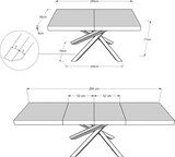 thumbnail of Ausziehtisch 180/284x90 cm Volantis Premium Kaschmir Beine anthrazit
