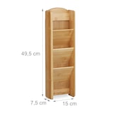 thumbnail of Relaxdays Schlüsselbrett mit Ablage Bambus, 3 Fächer, 3 Schlüssel, Wandorganizer, H x B x T:  7,5 x 15 x 49,5, Holz, natur