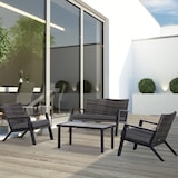 thumbnail of Outsunny Conjunto de Muebles de Jardín de Ratán 4 Piezas Juego de Muebles de Exterior con Sofá de 2 Plazas Sofás Individuales y Mesa de Centro