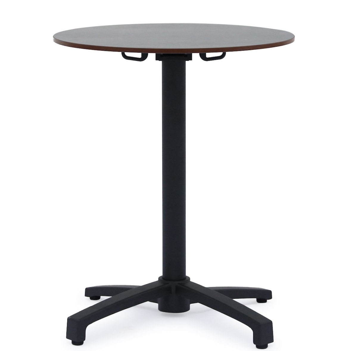METRO PROFESSIONAL Gastro klaptafel Massini, aluminium, Ø 60 x 74 cm, HPL tafelblad, steenlook, steengrijs