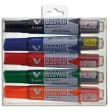 thumbnail of PILOT Pochette de 5 marqueurs VBoard Master Noir, bleu, rouge, vert et orange. Rechargeable. Pte biseauté