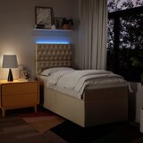thumbnail of vidaXL Boxspringbett mit Matratze Creme 90x190 cm Stoff