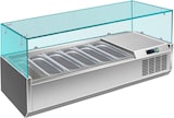 thumbnail of Gastro Edelstahl Kühlaufsatz Aufsatzkühlvitrine Pizzakühlaufsatz 6 x 1/3 oder 4 x 1/3 GN + 1/2 GN mit Glasaufsatz