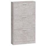 thumbnail of vidaXL Schuhschrank Betongrau 59x17x108 cm Holzwerkstoff
