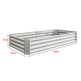 thumbnail of Hochbeet aus Metall 30x180x90 cm Silber aus verzinktem Stahlwellblech ohne Boden mit gefalteter Innenkante wetterfest für Garten Terrasse