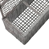 thumbnail of vidaXL Hochbeet mit Rankgitter 3 Töpfe 83×30×130cm Poly Rattan Grau