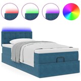 thumbnail of vidaXL Ottoman-Bett mit Matratze & LEDs Dunkelblau 100x200 cm Samt