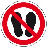 thumbnail of Aufkleber I Verbotsschild Betreten der Fläche verboten, Folie, selbstklebend, Ø 200mm, ASR A1.3, DIN EN ISO 7010 P024