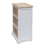 thumbnail of Kommode HWC-K87, Schubladenschrank Schrank, Holz Rattan 63x40x28cm ~ weiß, naturfarben
