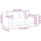thumbnail of vidaXL Sofa Creme 219 x 80 x 82 cm Stoff