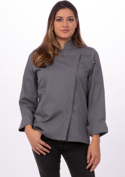 Chef Works® Damenkochjacke LANSING, Knöpfe, lite & Cool Vent™, Weiß, Größe XS