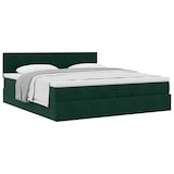 thumbnail of vidaXL Ottoman-Bett mit Matratze Dunkelgrün 200x200 cm Samt