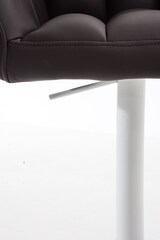 thumbnail of Barhocker SIHAR - Kunstleder Braun 64x45x88 cm Weiß | Barstuhl Höhenverstellbar Mit Lehne Drehbar Tresenhocker Tresenstuhl Kneipenhocker Kneipenstuhl