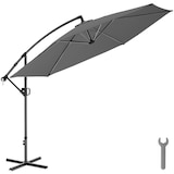 thumbnail of tectake parasol brazo articulado giratorio 360 poliester impermeable gris 350x350 cm resistente exterior