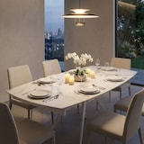 thumbnail of Milani Home tavolo in metallo e ceramica 90 x 180 x 75 cm bianco