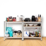thumbnail of Prateleira de metal galvanizado 180x90x40 cm Armazenamento 5 prateleiras de MDF ajustáveis, montagem sem parafusos The HomeWeeks