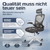 thumbnail of CLOUVOU SmartSeat, ergonomischer Bürostuhl, Rückenlehne mit Mesh Bezug, FlipUp-Armlehnen, 3D-Kopfstütze, BladeWheels, Schwarz